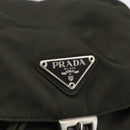 PRADA Backpack Nylon Khaki Silver Auth 164325-19