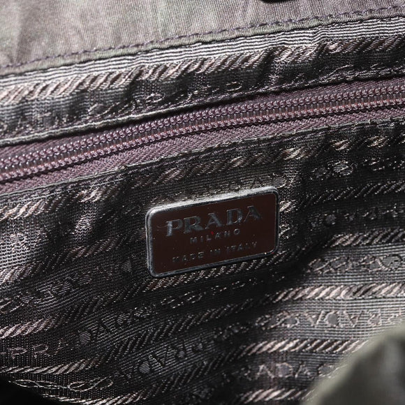 PRADA Backpack Nylon Khaki Silver Auth 164325
