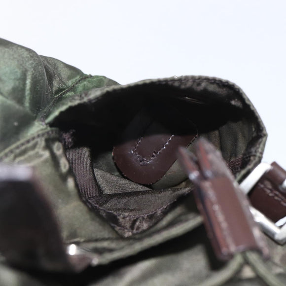 PRADA Backpack Nylon Khaki Silver Auth 164325