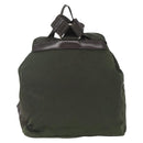 PRADA Backpack Nylon Khaki Silver Auth 164325-2