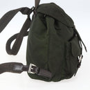 PRADA Backpack Nylon Khaki Silver Auth 164325-4