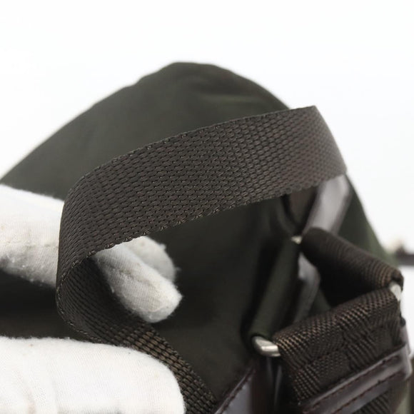 PRADA Backpack Nylon Khaki Silver Auth 164325
