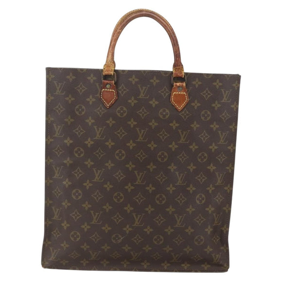 LOUIS VUITTON Monogram Sac Plat Hand Bag M51140 LV Auth 164332