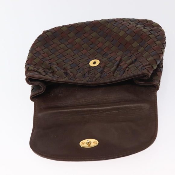 BOTTEGA VENETA INTRECCIATO Hand Bag Leather Brown Auth 164335