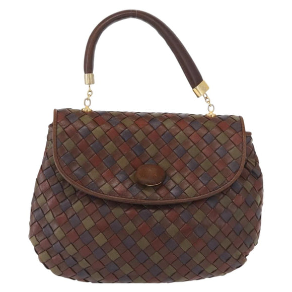 BOTTEGA VENETA INTRECCIATO Hand Bag Leather Brown Auth 164335