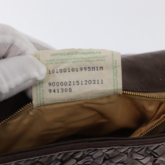 BOTTEGA VENETA INTRECCIATO Hand Bag Leather Brown Auth 164335