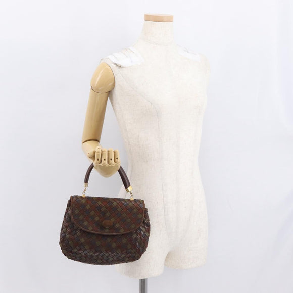 BOTTEGA VENETA INTRECCIATO Hand Bag Leather Brown Auth 164335