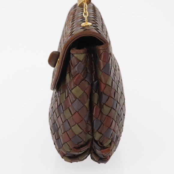 BOTTEGA VENETA INTRECCIATO Hand Bag Leather Brown Auth 164335