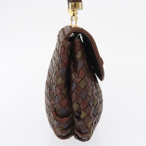 BOTTEGA VENETA INTRECCIATO Hand Bag Leather Brown Auth 164335