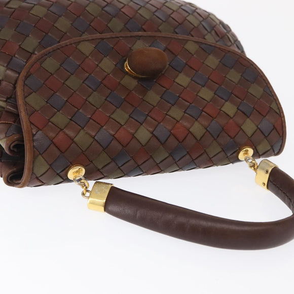 BOTTEGA VENETA INTRECCIATO Hand Bag Leather Brown Auth 164335