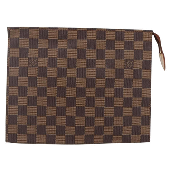 LOUIS VUITTON Damier Ebene Poche Toilette 26 Pouch N47543 LV Auth 164337