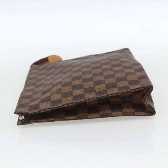 LOUIS VUITTON Damier Ebene Poche Toilette 26 Pouch N47543 LV Auth 164337
