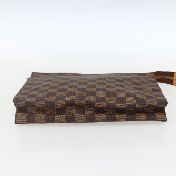 LOUIS VUITTON Damier Ebene Poche Toilette 26 Pouch N47543 LV Auth 164337