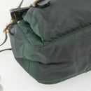 PRADA Shoulder Bag Nylon Green Gold Auth 164339-15