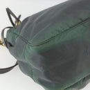 PRADA Shoulder Bag Nylon Green Gold Auth 164339-17