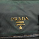 PRADA Shoulder Bag Nylon Green Gold Auth 164339-18