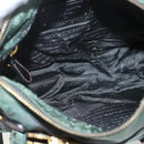 PRADA Shoulder Bag Nylon Green Gold Auth 164339-11