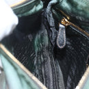 PRADA Shoulder Bag Nylon Green Gold Auth 164339-23