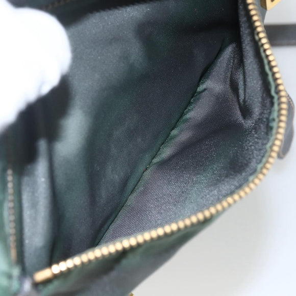 PRADA Shoulder Bag Nylon Green Gold Auth 164339