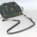 PRADA Shoulder Bag Nylon Green Gold Auth 164339-7