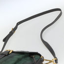 PRADA Shoulder Bag Nylon Green Gold Auth 164339-8