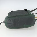 PRADA Shoulder Bag Nylon Green Gold Auth 164339-5