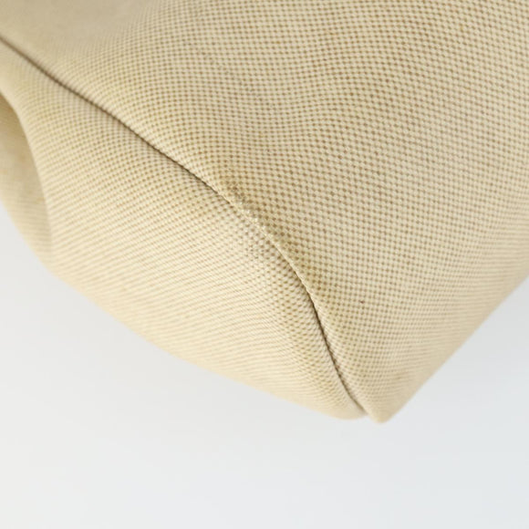 HERMES Her bag Ad PM Backpack Canvas Leather 2way Beige Silver Auth 164341