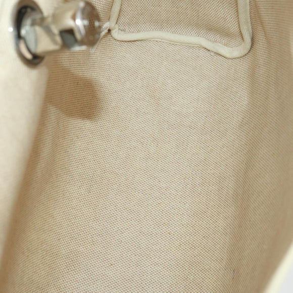 HERMES Her bag Ad PM Backpack Canvas Leather 2way Beige Silver Auth 164341