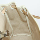 HERMES Her bag Ad PM Backpack Canvas Leather 2way Beige Silver Auth 164341-19