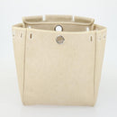 HERMES Her bag Ad PM Backpack Canvas Leather 2way Beige Silver Auth 164341-23