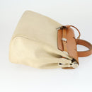 HERMES Her bag Ad PM Backpack Canvas Leather 2way Beige Silver Auth 164341-4