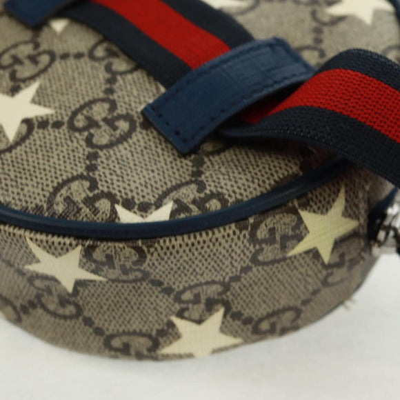 GUCCI GG Supreme Sherry Line Children Bag PVC Beige Navy Red 502330 Auth 164343V