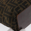 FENDI Zucca Canvas Hand Bag Black Brown Auth 164350-8