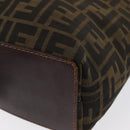 FENDI Zucca Canvas Hand Bag Black Brown Auth 164350-15