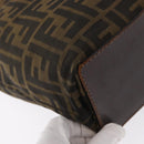 FENDI Zucca Canvas Hand Bag Black Brown Auth 164350-16