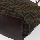 FENDI Zucca Canvas Hand Bag Black Brown Auth 164350-17