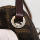 FENDI Zucca Canvas Hand Bag Black Brown Auth 164350-9