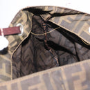 FENDI Zucca Canvas Hand Bag Black Brown Auth 164350-20