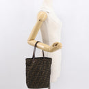 FENDI Zucca Canvas Hand Bag Black Brown Auth 164350-21