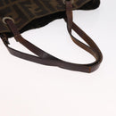 FENDI Zucca Canvas Hand Bag Black Brown Auth 164350-7