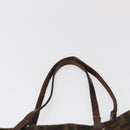FENDI Zucca Canvas Hand Bag Black Brown Auth 164350-14