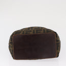 FENDI Zucca Canvas Hand Bag Black Brown Auth 164350-5