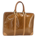 LOUIS VUITTON Monogram Vernis Van Damme Hand Bag Bronze M91125 LV Auth 164353-1