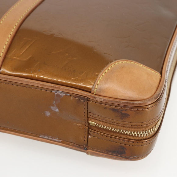 LOUIS VUITTON Monogram Vernis Van Damme Hand Bag Bronze M91125 LV Auth 164353
