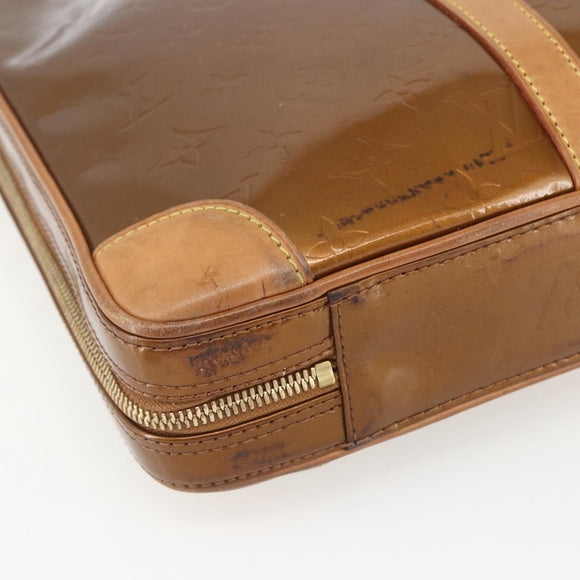 LOUIS VUITTON Monogram Vernis Van Damme Hand Bag Bronze M91125 LV Auth 164353