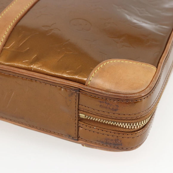 LOUIS VUITTON Monogram Vernis Van Damme Hand Bag Bronze M91125 LV Auth 164353