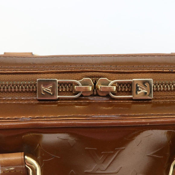 LOUIS VUITTON Monogram Vernis Van Damme Hand Bag Bronze M91125 LV Auth 164353