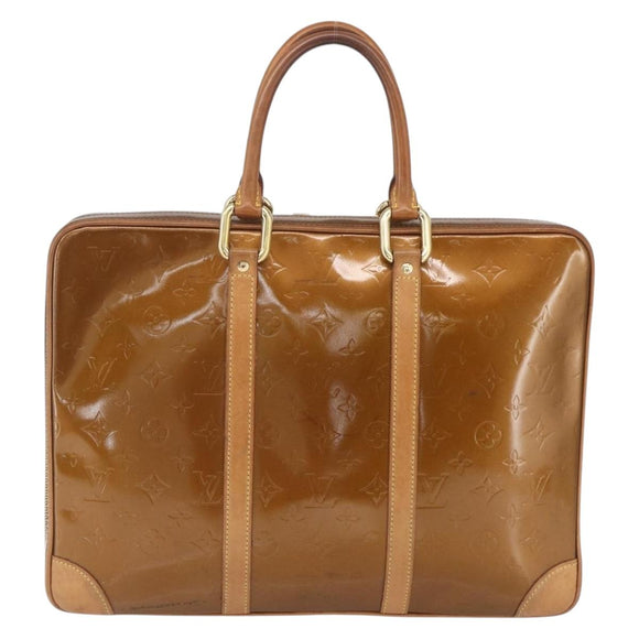 LOUIS VUITTON Monogram Vernis Van Damme Hand Bag Bronze M91125 LV Auth 164353