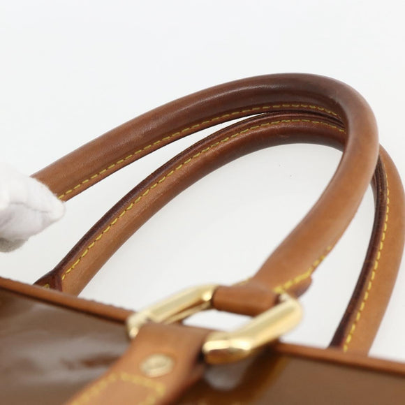 LOUIS VUITTON Monogram Vernis Van Damme Hand Bag Bronze M91125 LV Auth 164353
