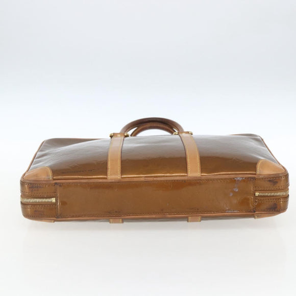 LOUIS VUITTON Monogram Vernis Van Damme Hand Bag Bronze M91125 LV Auth 164353